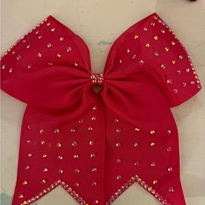 Hot Pink Bow with Rhinestone Accents